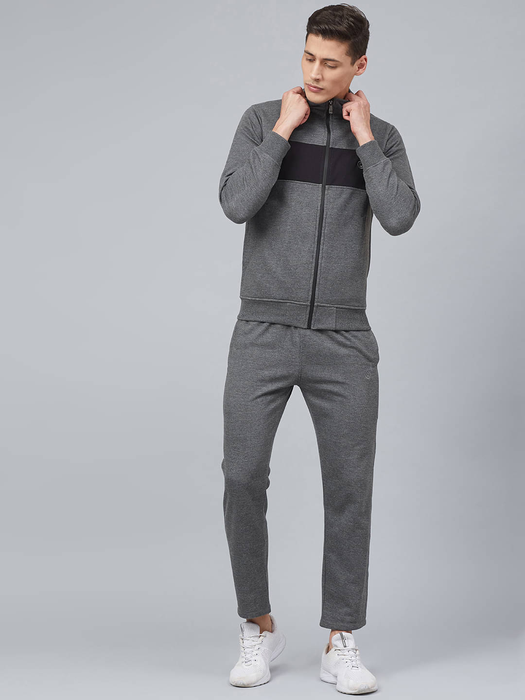 Chkokko - Charcoal Fleece Regular Fit Men's Tracksuit ( Pack of 1 ) Chkokko - Charcoal Fleece Regular Fit Men's Tracksuit ( Pack of 1 )