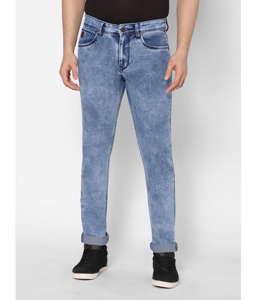     			HJ 53 - Blue Cotton Blend Slim Fit Men's Jeans ( Pack of 1 )