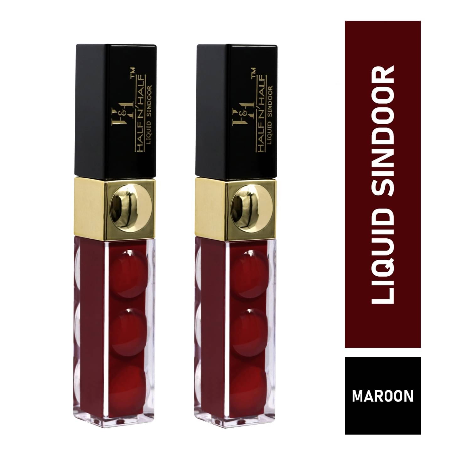     			Half N Half Liquid Sindoor Water Proof Maroon Sindoor Liquid Pack of 2 7 g