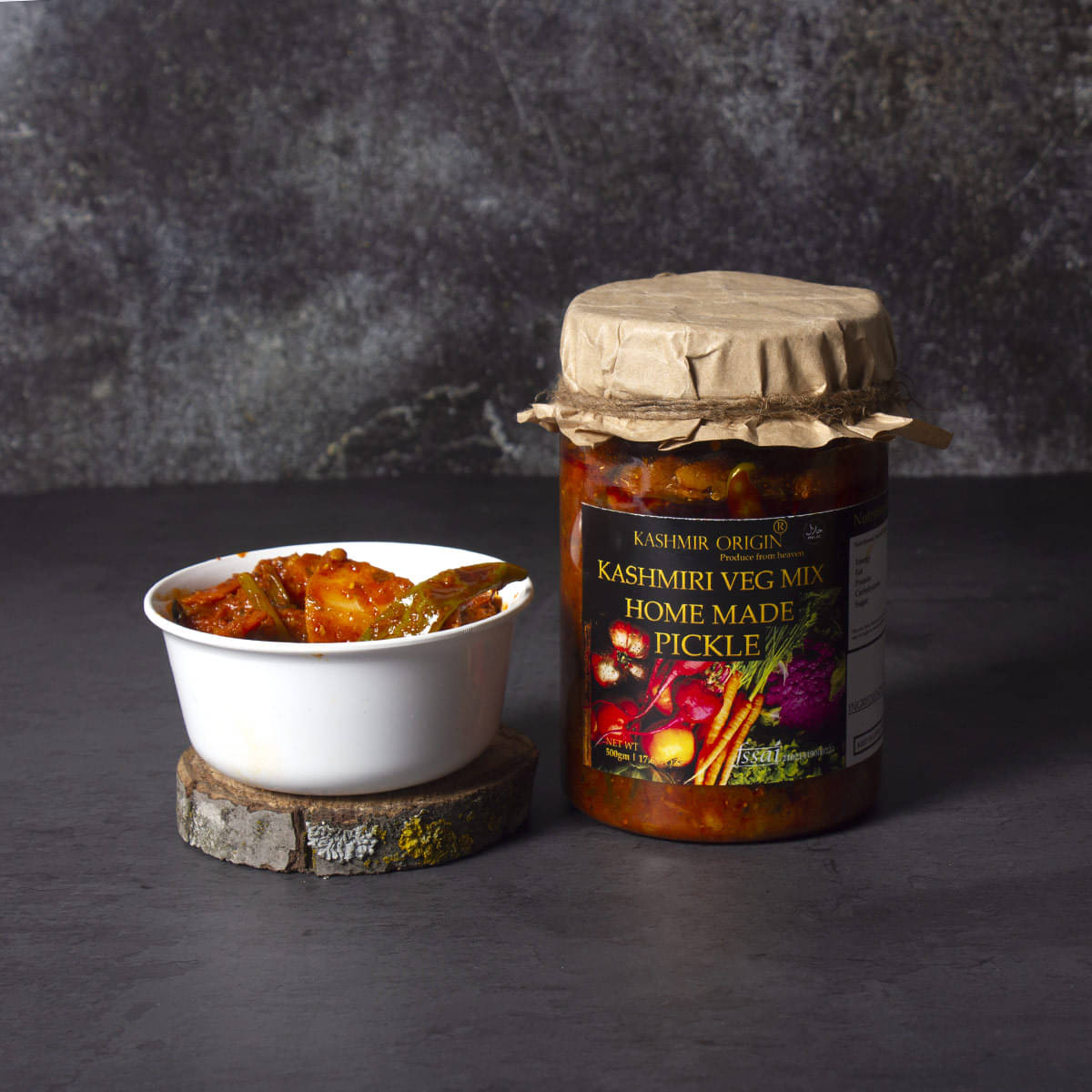 Kashmir origin Califlower, Carrot,Lotus stem, Green chillies, Raddish,Garlic, Ginger,Lime salt, Recommended Spices Pickle 500 g Kashmir origin Califlower, Carrot,Lotus stem, Green chillies, Raddish,Garlic, Ginger,Lime salt, Recommended Spices Pickle 500 g