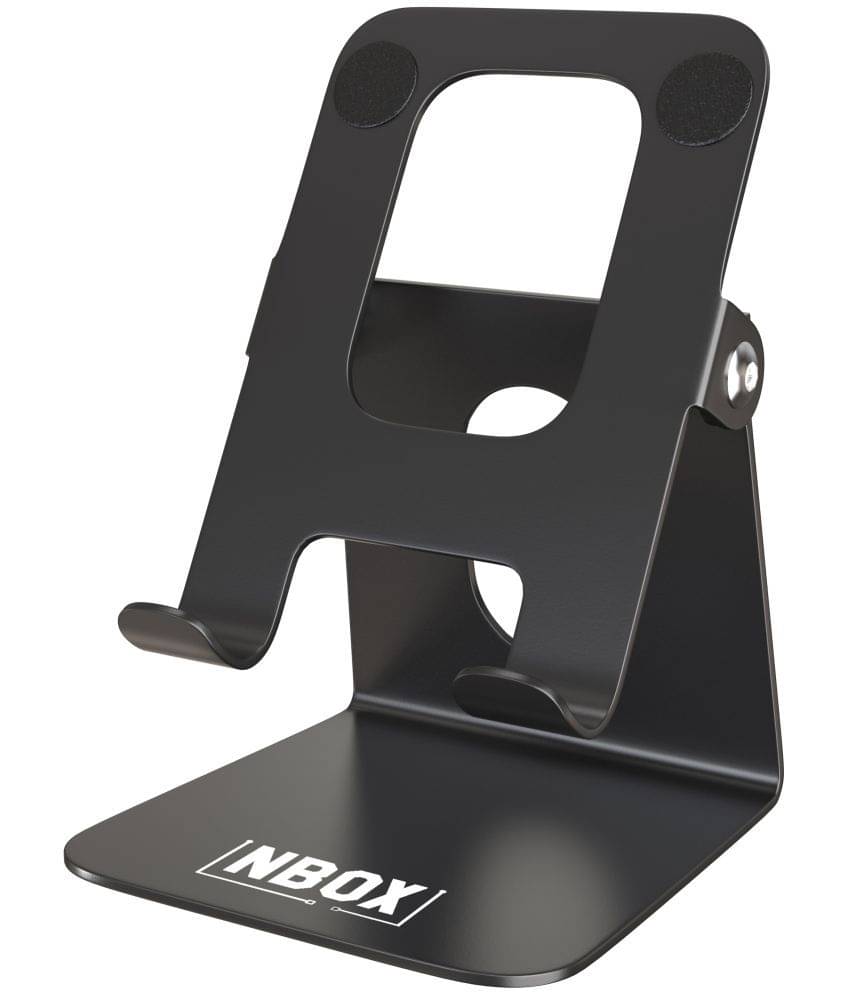     			Elv Metal Adjustable Mobile Phone Foldable Holder Stand Dock Mount with Big Back Support to Hold (Upto 10inch) of iPhone, iPad, Smartphones, Tablets, Kindle (Black)