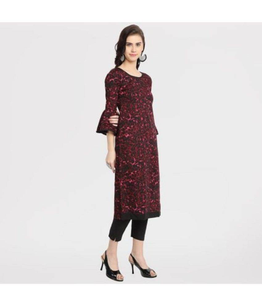     			NOWT - Multicoloured Crepe Women's Straight Kurti ( Pack of 1 )