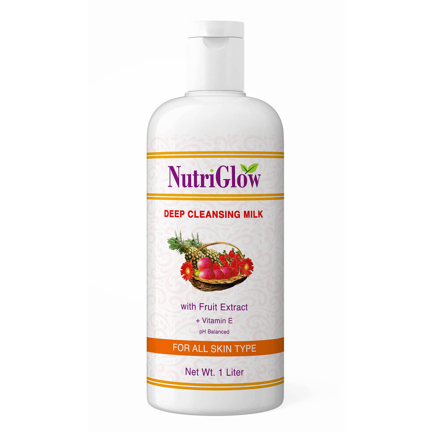 NutriGlow Deep Cleansing Milk For Moisturizing Natural Glow, Gentle Pore All Skin Types, Paraben & Sulphate Free, 1 litre