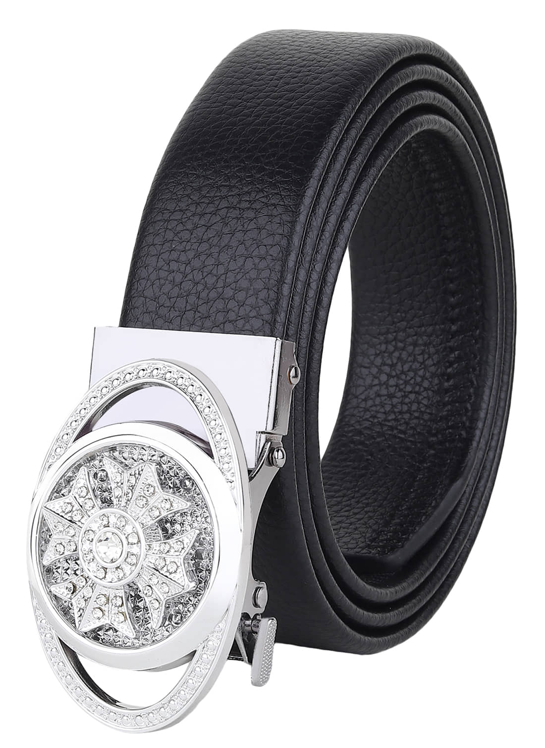 SILKSHOPPING - Black PU Men's Casual Belt ( Pack of 1 )