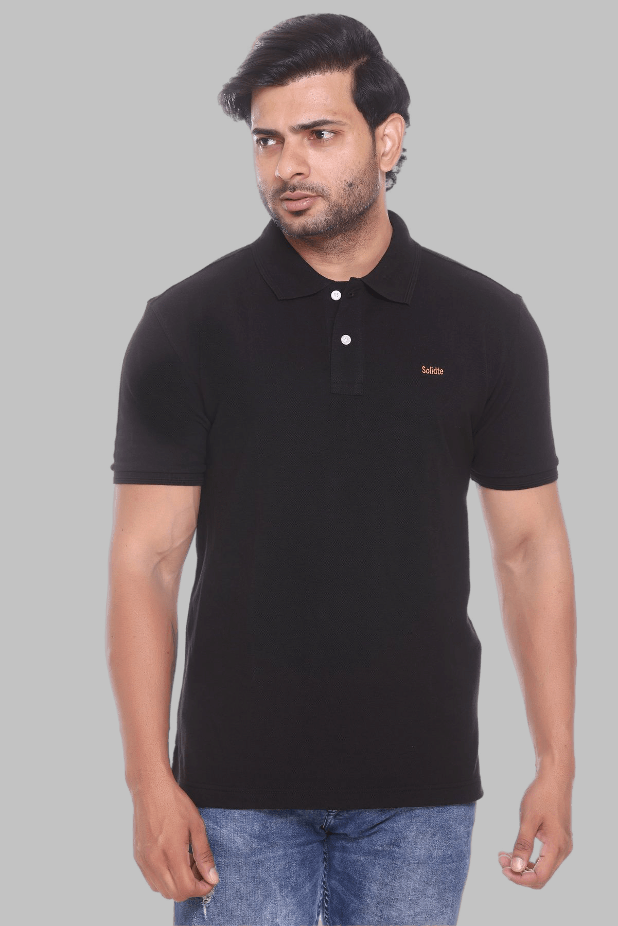 Solidte Pack of 1 Cotton Regular Fit Solid Half Sleeves Men's Polo T Shirt ( Black ) Solidte Pack of 1 Cotton Regular Fit Solid Half Sleeves Men's Polo T Shirt ( Black )