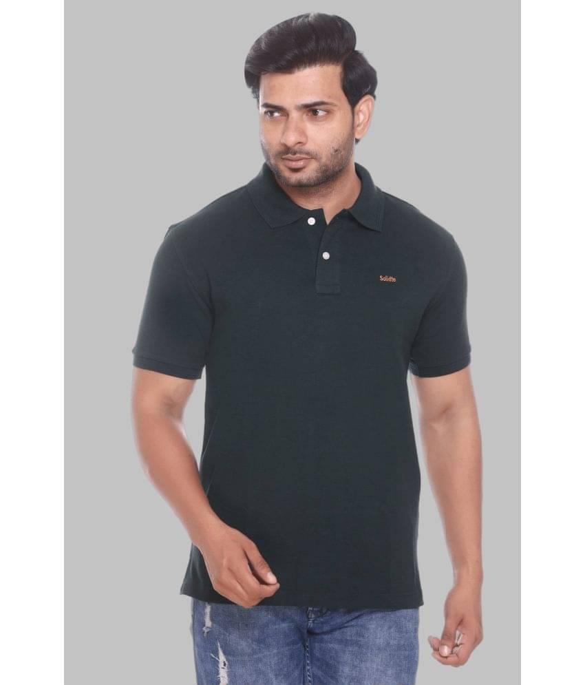     			Solidte Pack of 1 Cotton Regular Fit Solid Half Sleeves Men's Polo T Shirt ( Green )