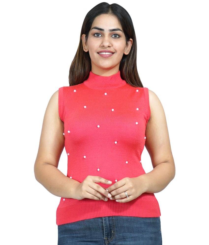     			Varenyam Women Acrylic Round Neck Cardigan ( Pink )