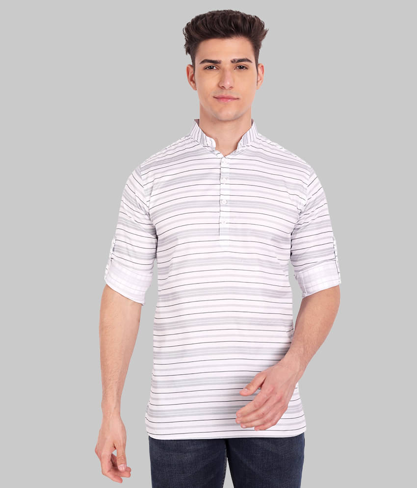     			Vida Loca - White Linen Slim Fit Men's Casual Shirt ( Pack of 1 )