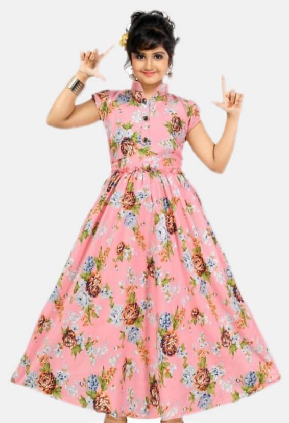 4 YOU Rayon Gown For Girls ( Pack of 1 , Peach ) 4 YOU Rayon Gown For Girls ( Pack of 1 , Peach )