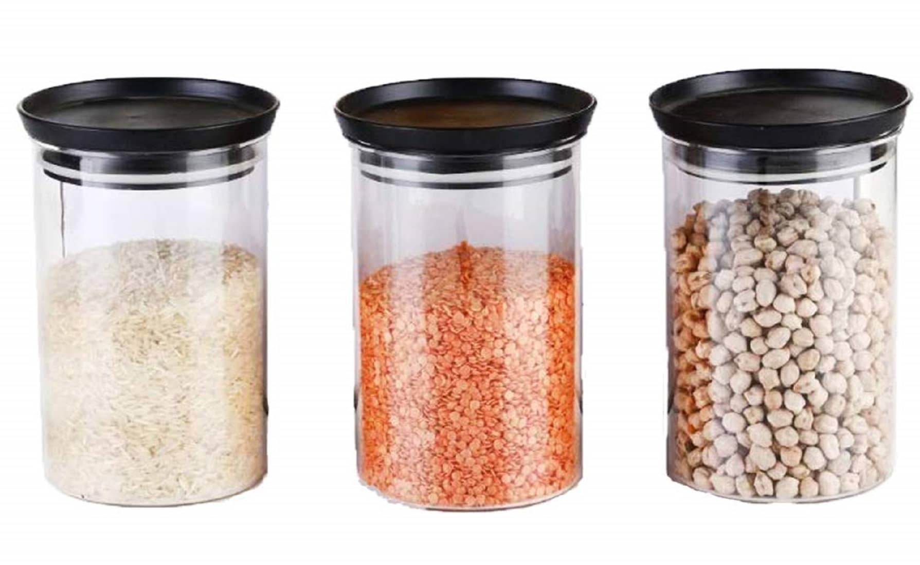 Analog kitchenware - Plastic Black Food Container ( Set of 3 - 900 )
