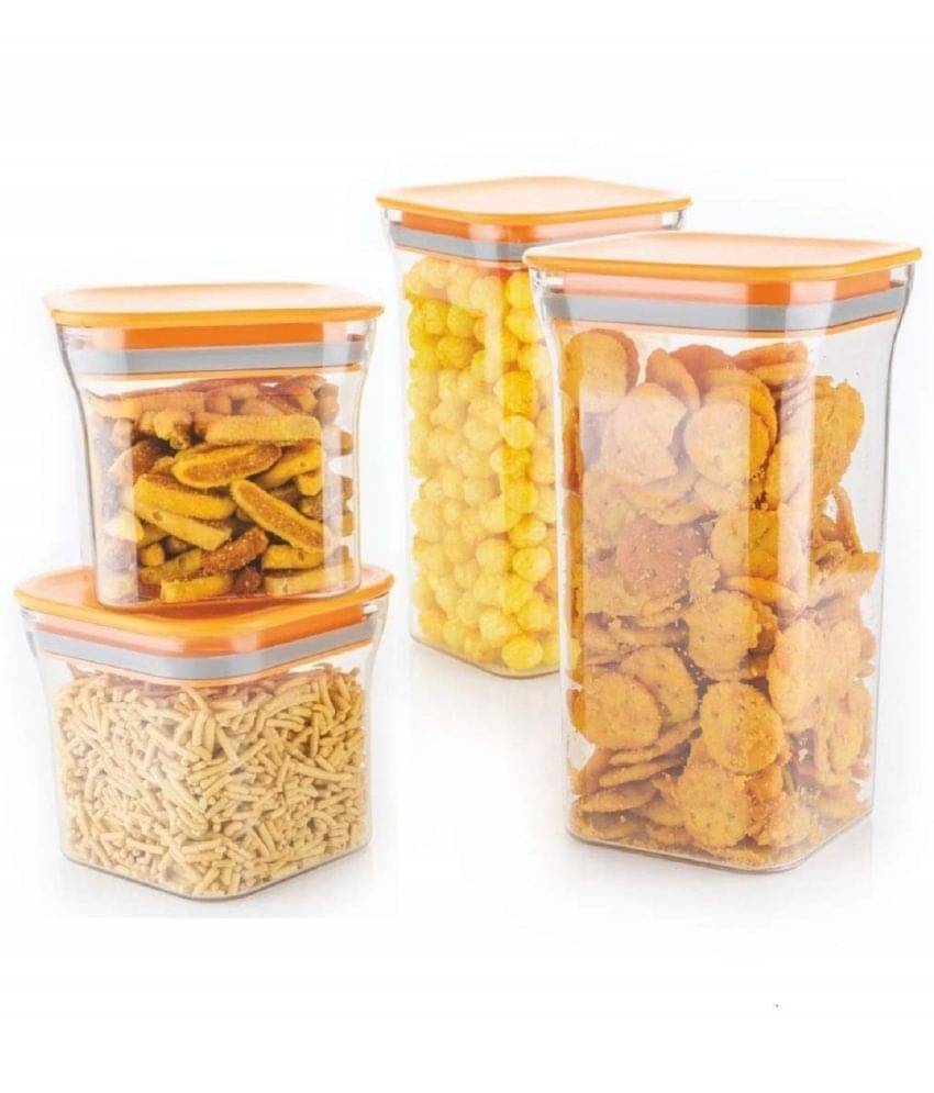 Analog kitchenware - Polyproplene Orange Food Container ( Set of 4 - 1100 ) Analog kitchenware - Polyproplene Orange Food Container ( Set of 4 - 1100 )