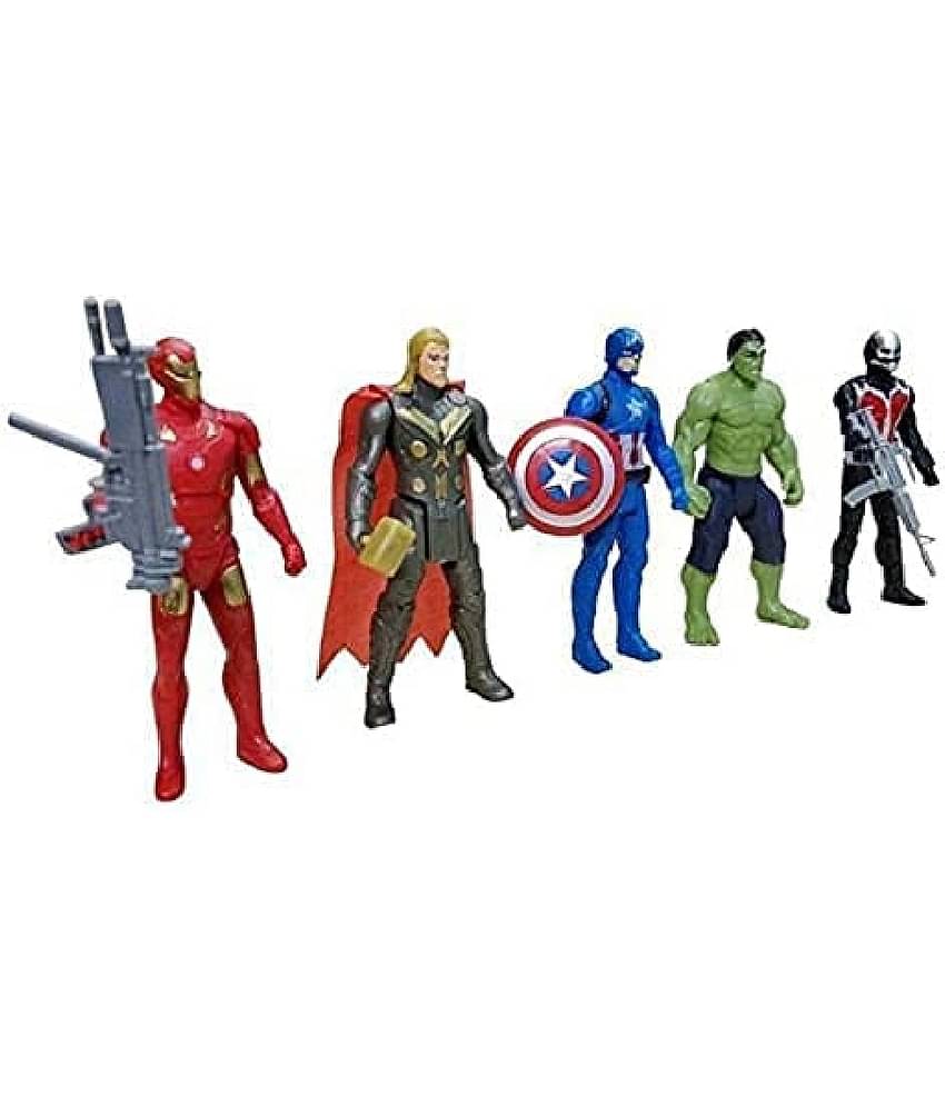 Kidsaholic Avengers Toy Set Super Hero Avengers Kids Toy Set of 5 Super Hero Action Figure for Boys Kids Children Best Gift for Birthday ( Multicolor) (Free subscription of kids Educational worksheets)