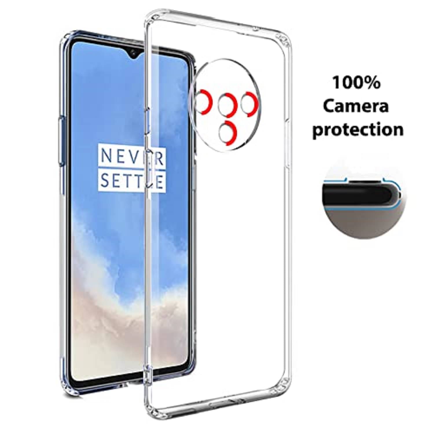     			Case Vault Covers - Transparent Silicon Silicon Soft cases Compatible For OnePlus 7T ( Pack of 1 )