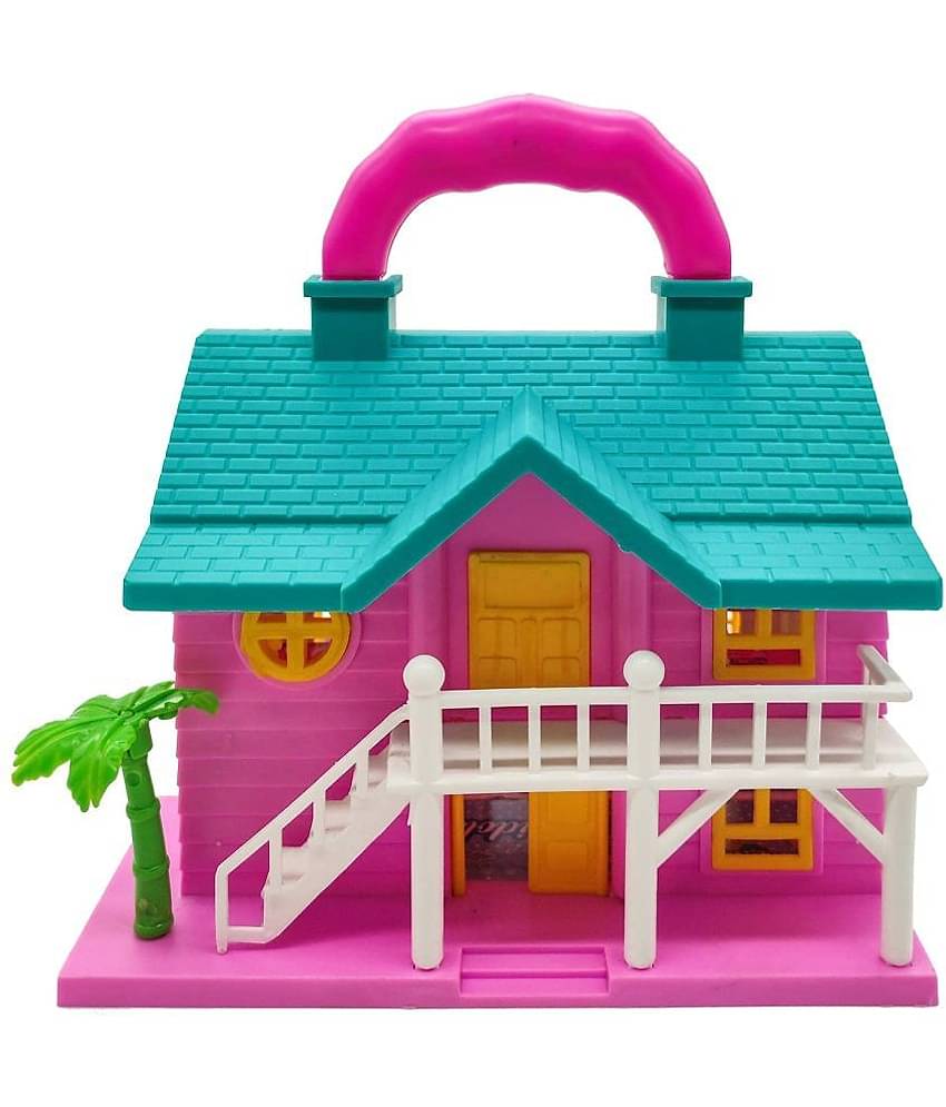 Dollhouse for Girls 2 Room Set Funny Doll House Play Set for Girls and Kids with Openable Door with Furniture Dollhouse