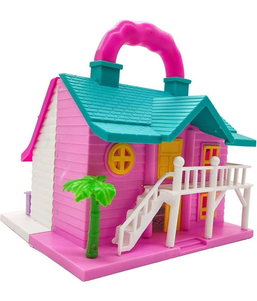 Dollhouse for Girls 2 Room Set Funny Doll House Play Set for Girls and Kids with Openable Door with Furniture Dollhouse