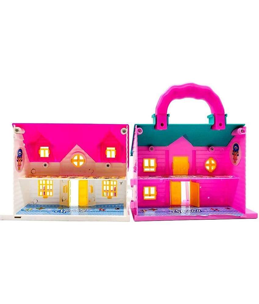 Dollhouse for Girls 2 Room Set Funny Doll House Play Set for Girls and Kids with Openable Door with Furniture Dollhouse