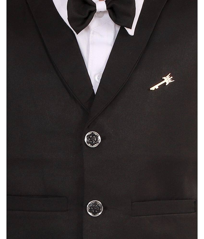 Fourfolds Pack of 1 Boys Cotton Blend Shirt & Pants ( Black )