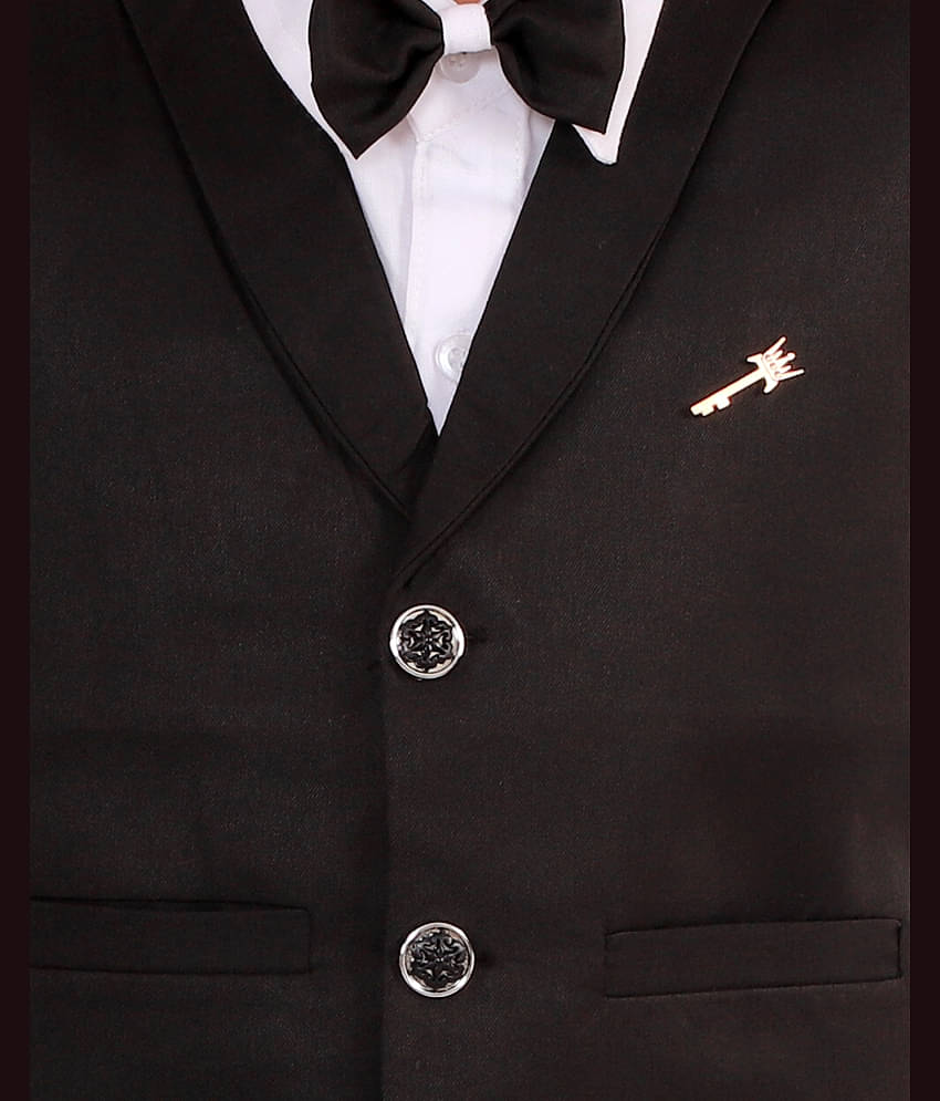 Fourfolds Pack of 1 Boys Cotton Blend Shirt & Pants ( Black )