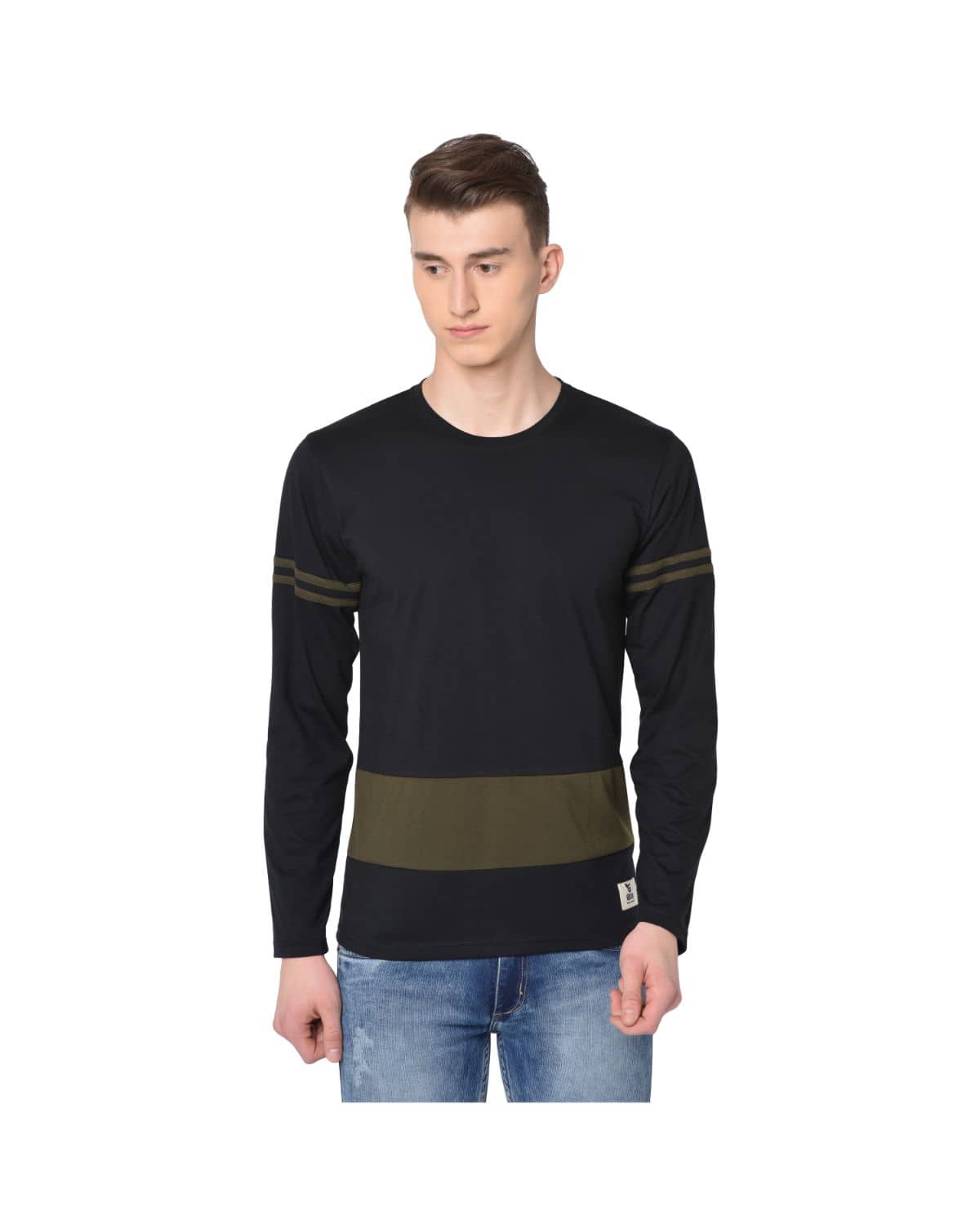 Glito Pack of 1 Cotton Blend Regular Fit Men's T-Shirt ( Black )