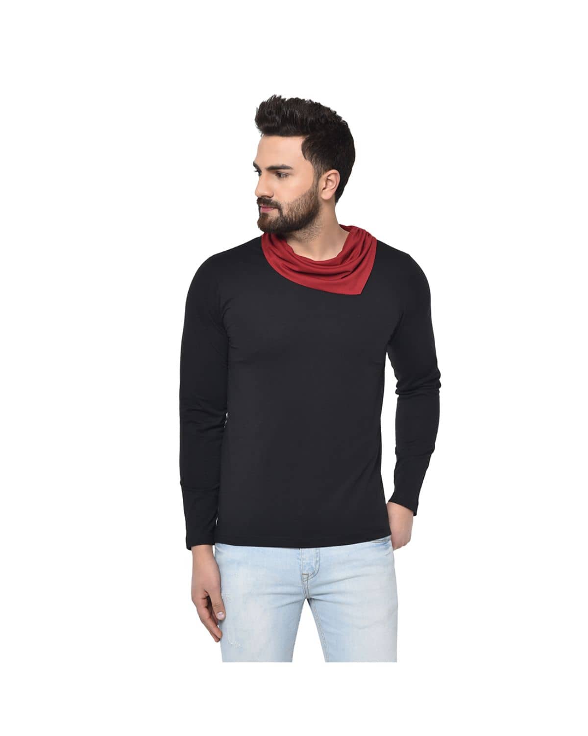 Glito Pack of 1 Cotton Blend Regular Fit Men's T-Shirt ( Black )