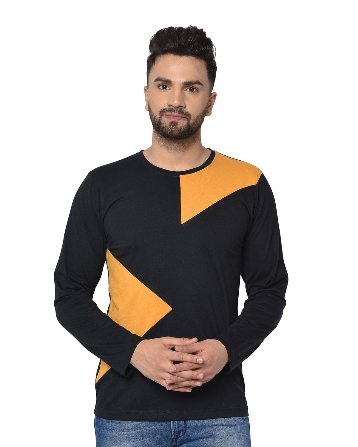     			Glito Pack of 1 Cotton Blend Regular Fit Men's T-Shirt ( Black )