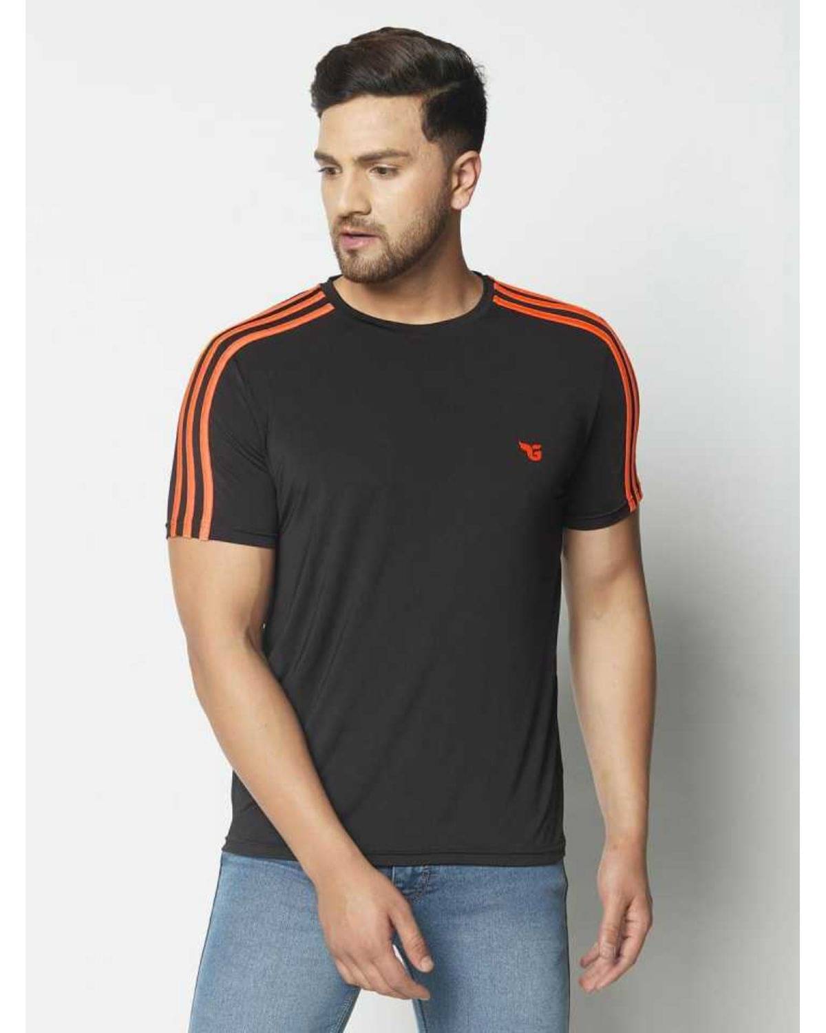     			Glito Pack of 1 Polyester Regular Fit Men's T-Shirt ( Black )