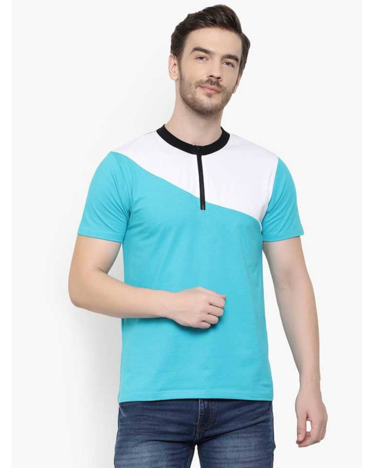 Glito Pack of 1 Cotton Blend Regular Fit Men's T-Shirt ( Blue ) Glito Pack of 1 Cotton Blend Regular Fit Men's T-Shirt ( Blue )