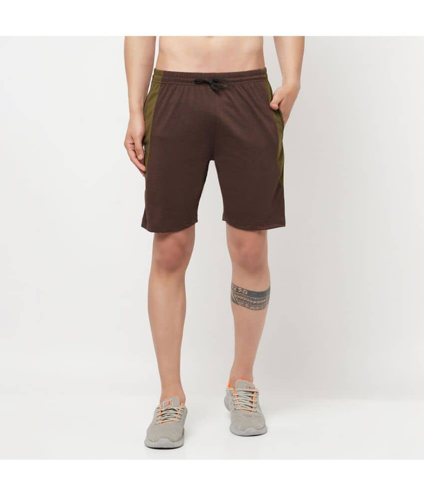 Glito - Brown Cotton Blend Men's Shorts ( Pack of 1 ) - Shorts | Buy online on ZillyBuy