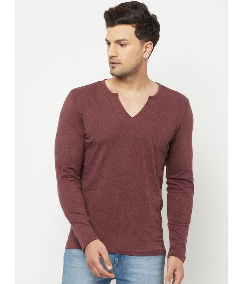     			Glito Pack of 1 Cotton Blend Regular Fit Men's T-Shirt ( Brown )