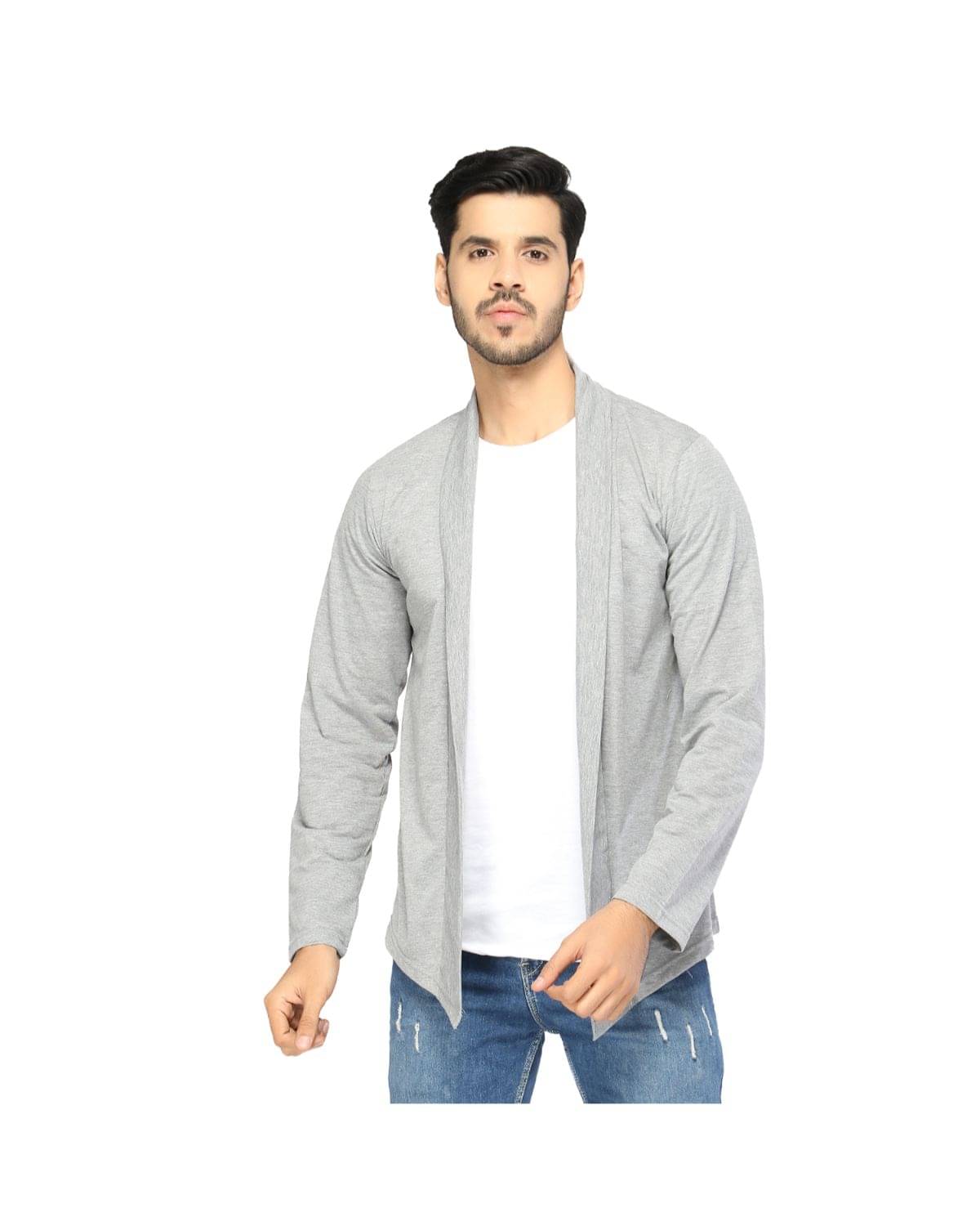     			Glito - Grey Cotton Blend Men's Cardigan Sweater ( Pack of 1 )