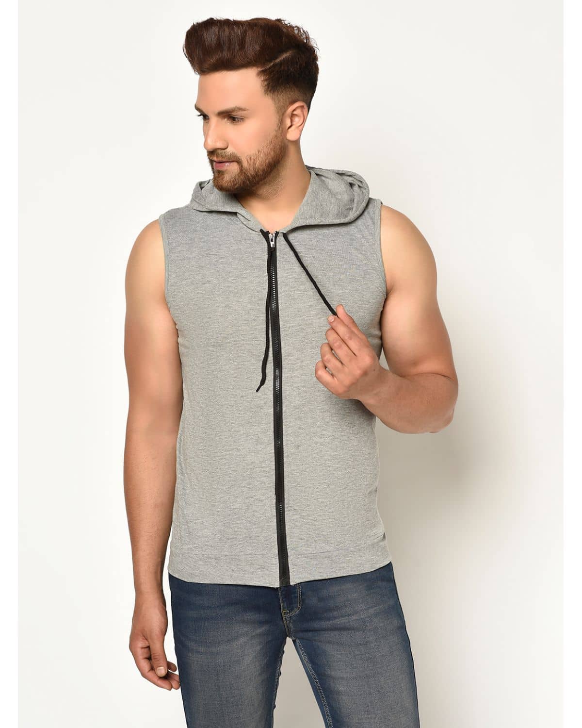 Glito Pack of 1 Cotton Blend Regular Fit Men's T-Shirt ( Grey )
