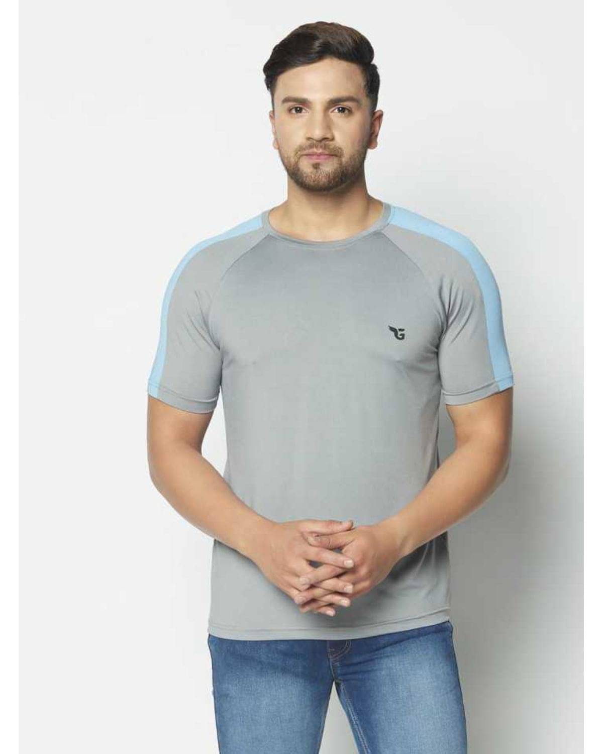     			Glito Pack of 1 Polyester Regular Fit Men's T-Shirt ( Grey )
