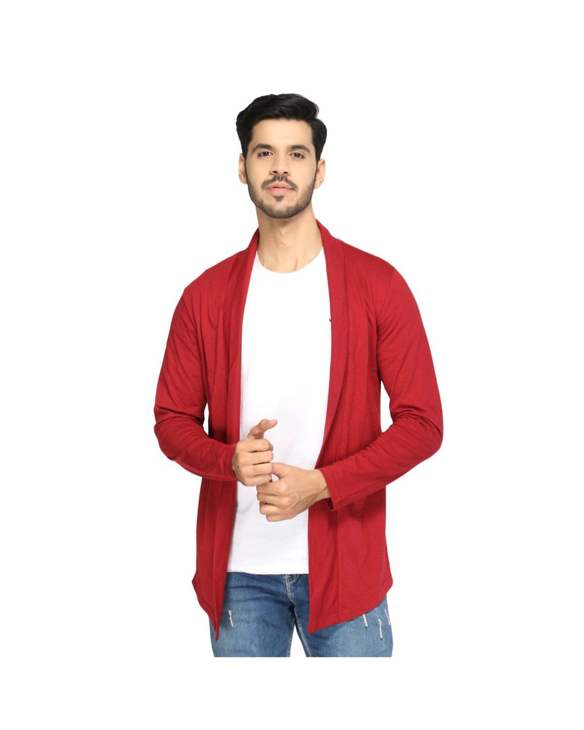 Glito - Maroon Cotton Blend Men's Cardigan Sweater ( Pack of 1 ) Glito - Maroon Cotton Blend Men's Cardigan Sweater ( Pack of 1 )