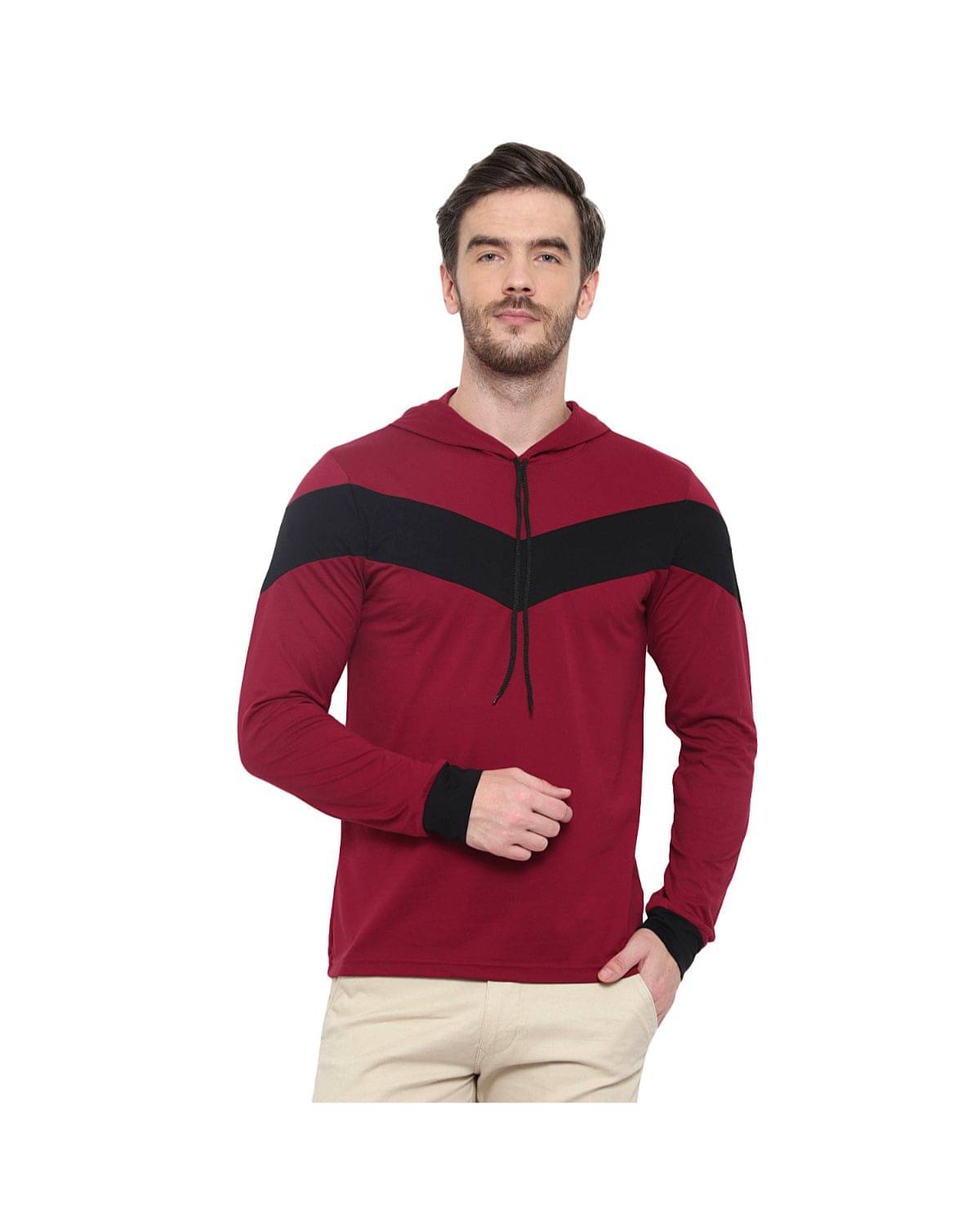     			Glito Pack of 1 Cotton Blend Regular Fit Men's T-Shirt ( Maroon )