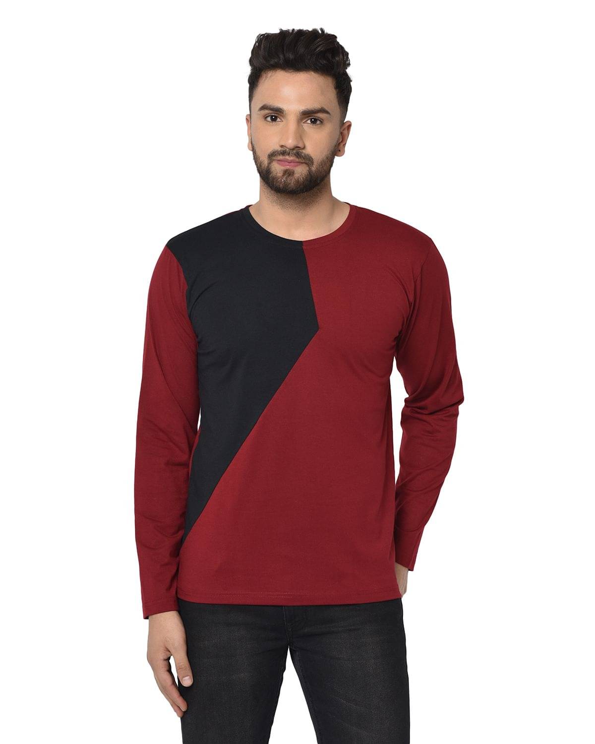     			Glito Pack of 1 Cotton Blend Regular Fit Men's T-Shirt ( Maroon )
