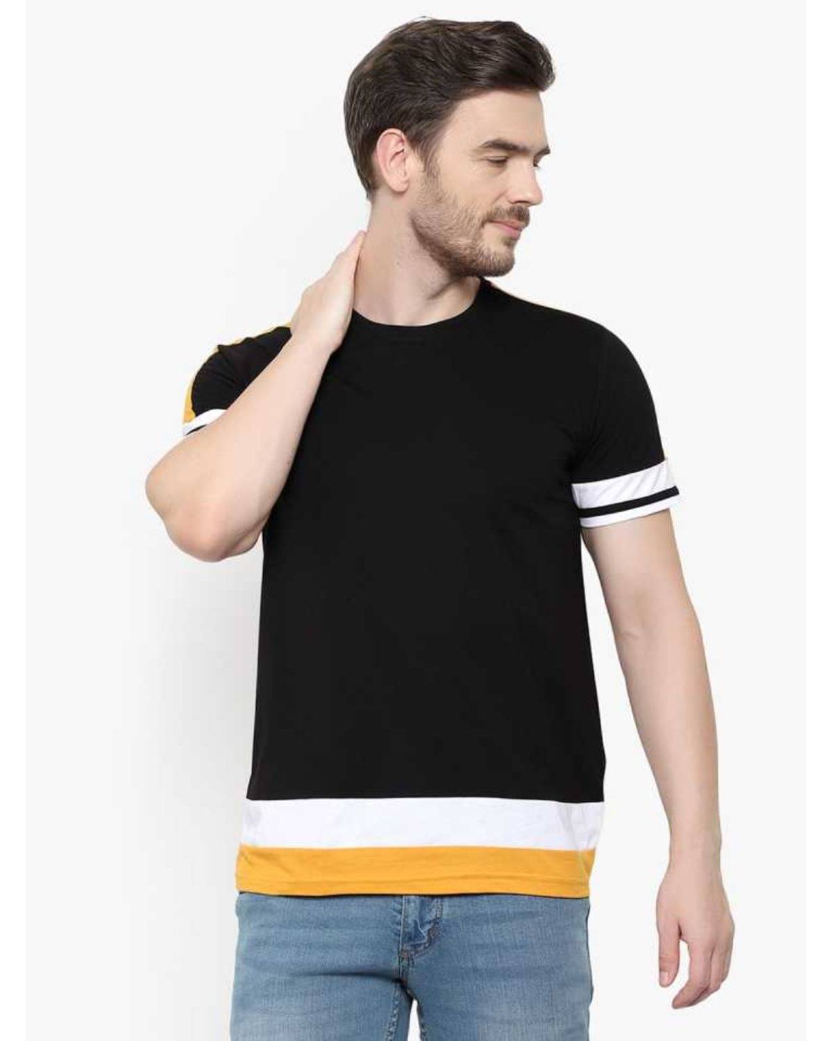 Glito Pack of 1 Cotton Blend Regular Fit Men's T-Shirt ( Multicolor ) Glito Pack of 1 Cotton Blend Regular Fit Men's T-Shirt ( Multicolor )