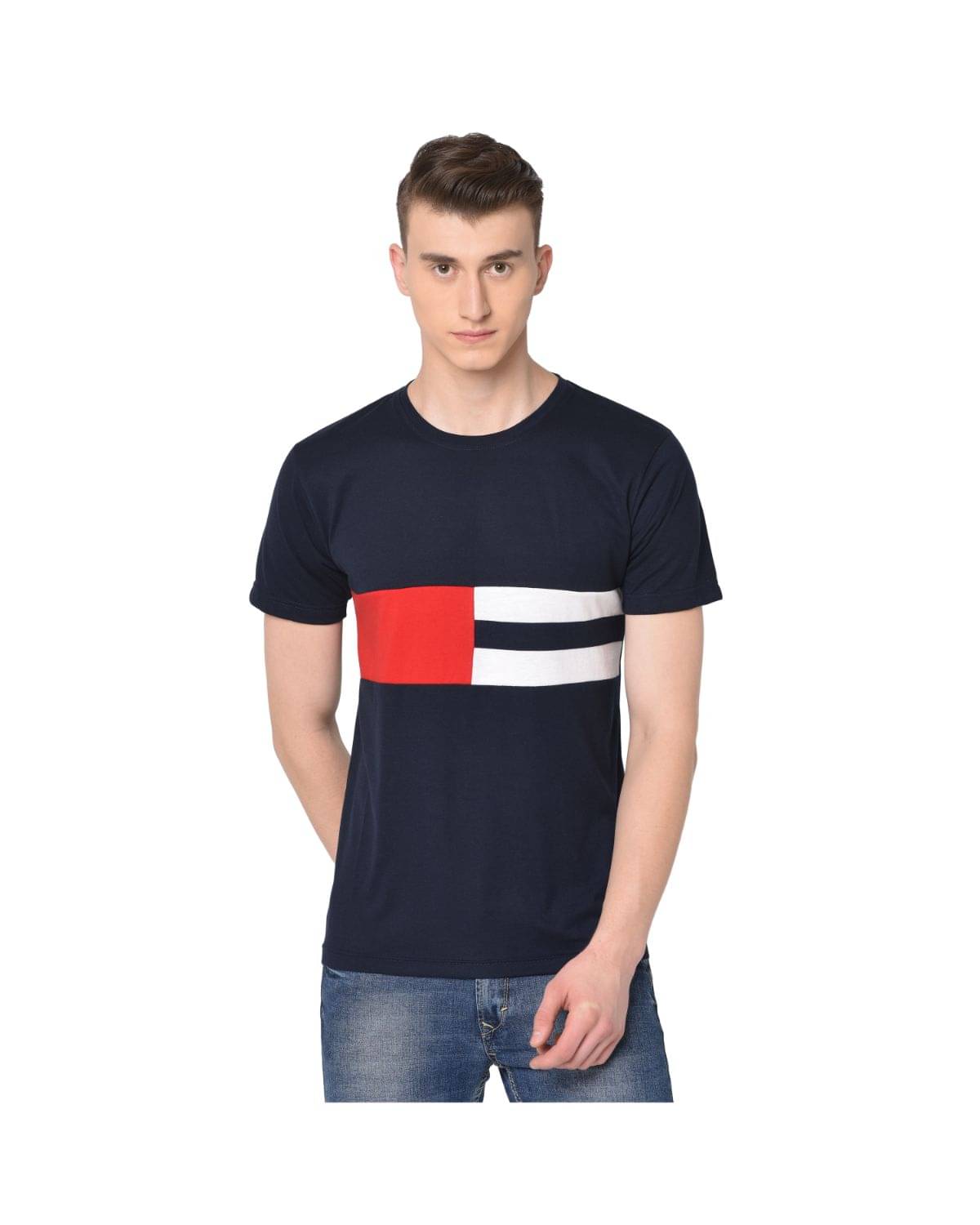 Glito Pack of 1 Cotton Blend Regular Fit Men's T-Shirt ( Multicolor ) Glito Pack of 1 Cotton Blend Regular Fit Men's T-Shirt ( Multicolor )