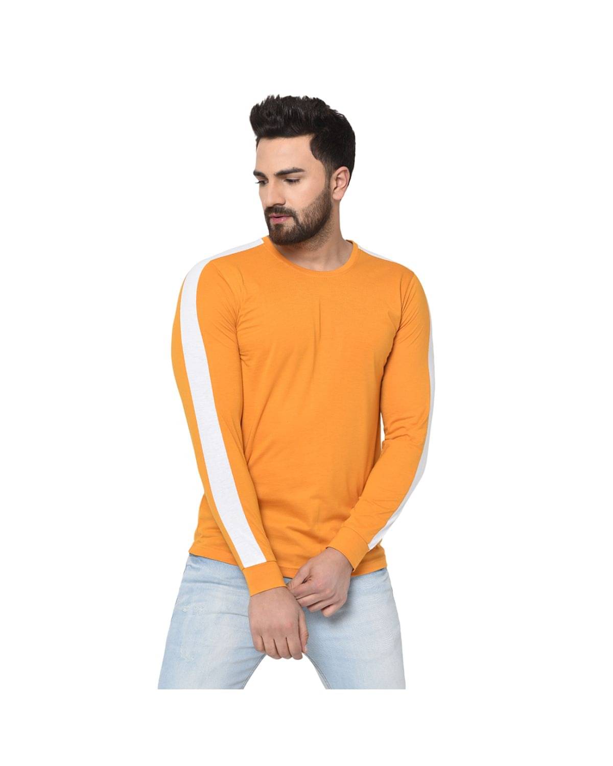     			Glito Pack of 1 Cotton Blend Regular Fit Men's T-Shirt ( Mustard )