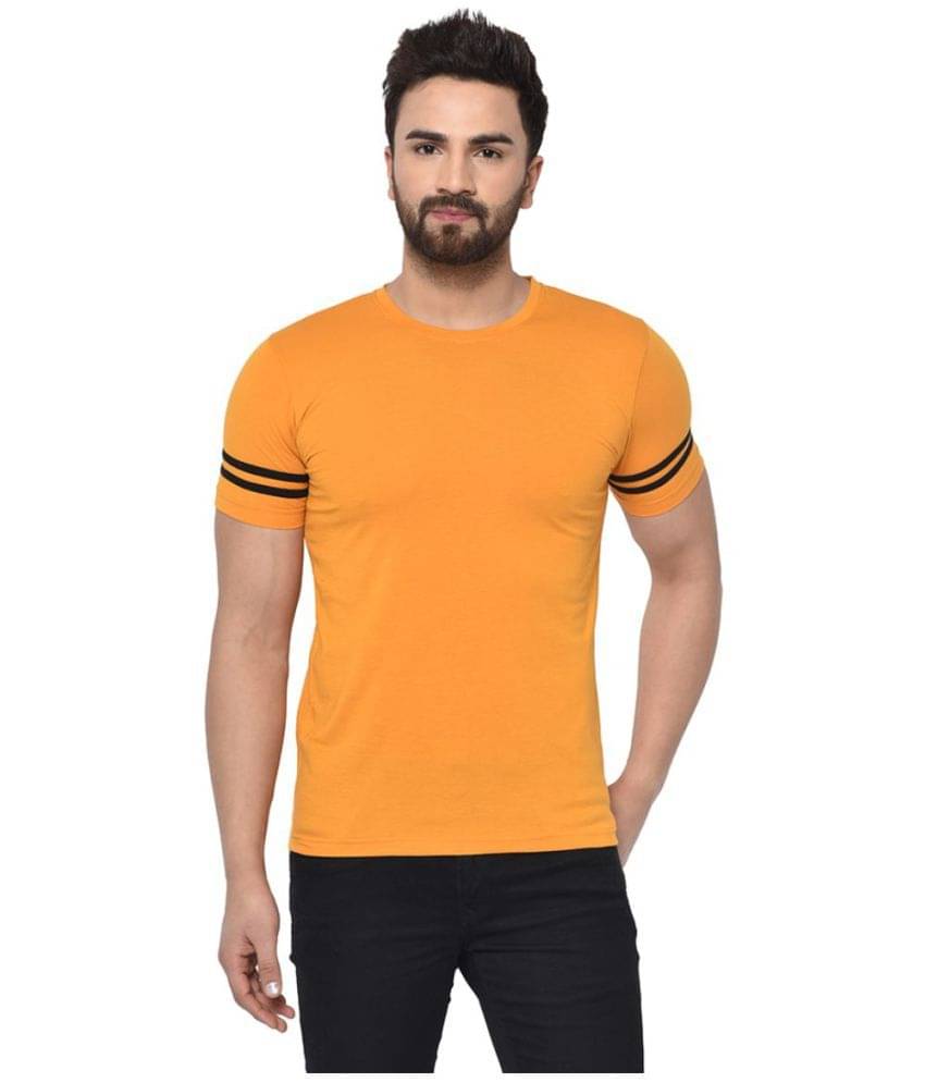     			Glito Pack of 1 Cotton Blend Regular Fit Men's T-Shirt ( Mustard )