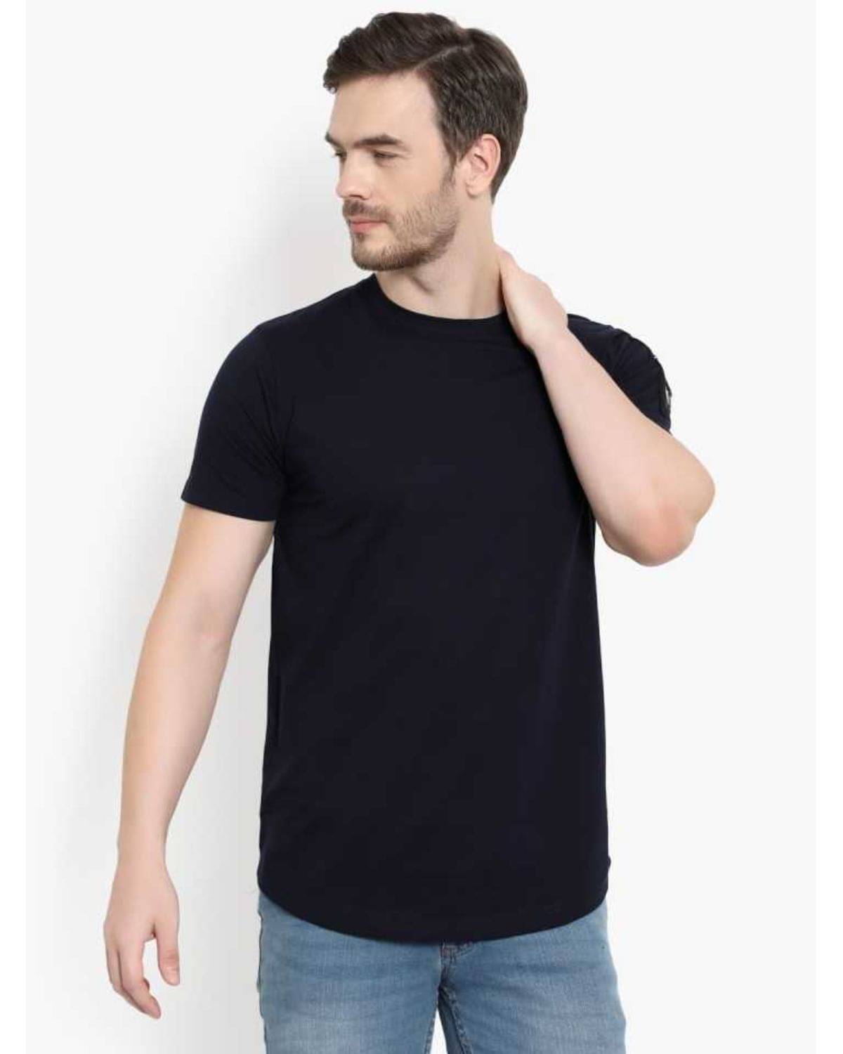     			Glito Pack of 1 Cotton Blend Regular Fit Men's T-Shirt ( Navy )