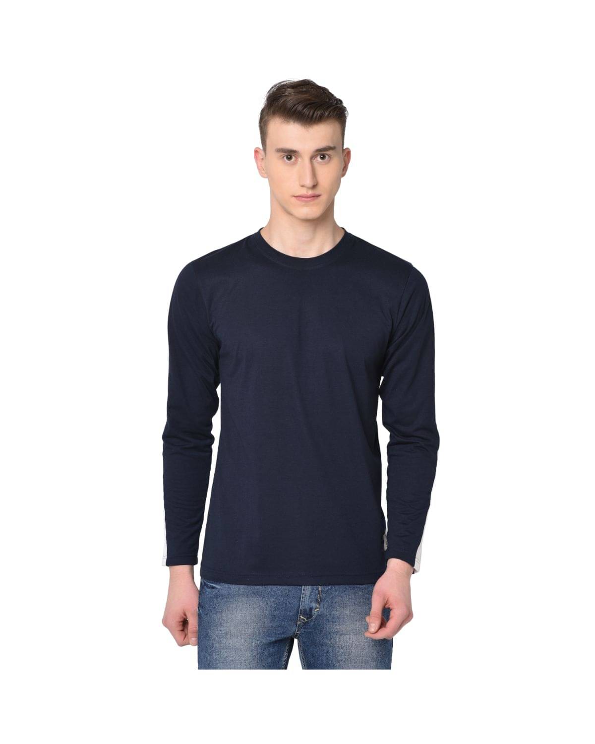 Glito Pack of 1 Cotton Blend Regular Fit Men's T-Shirt ( Navy )     			Glito Pack of 1 Cotton Blend Regular Fit Men's T-Shirt ( Navy )