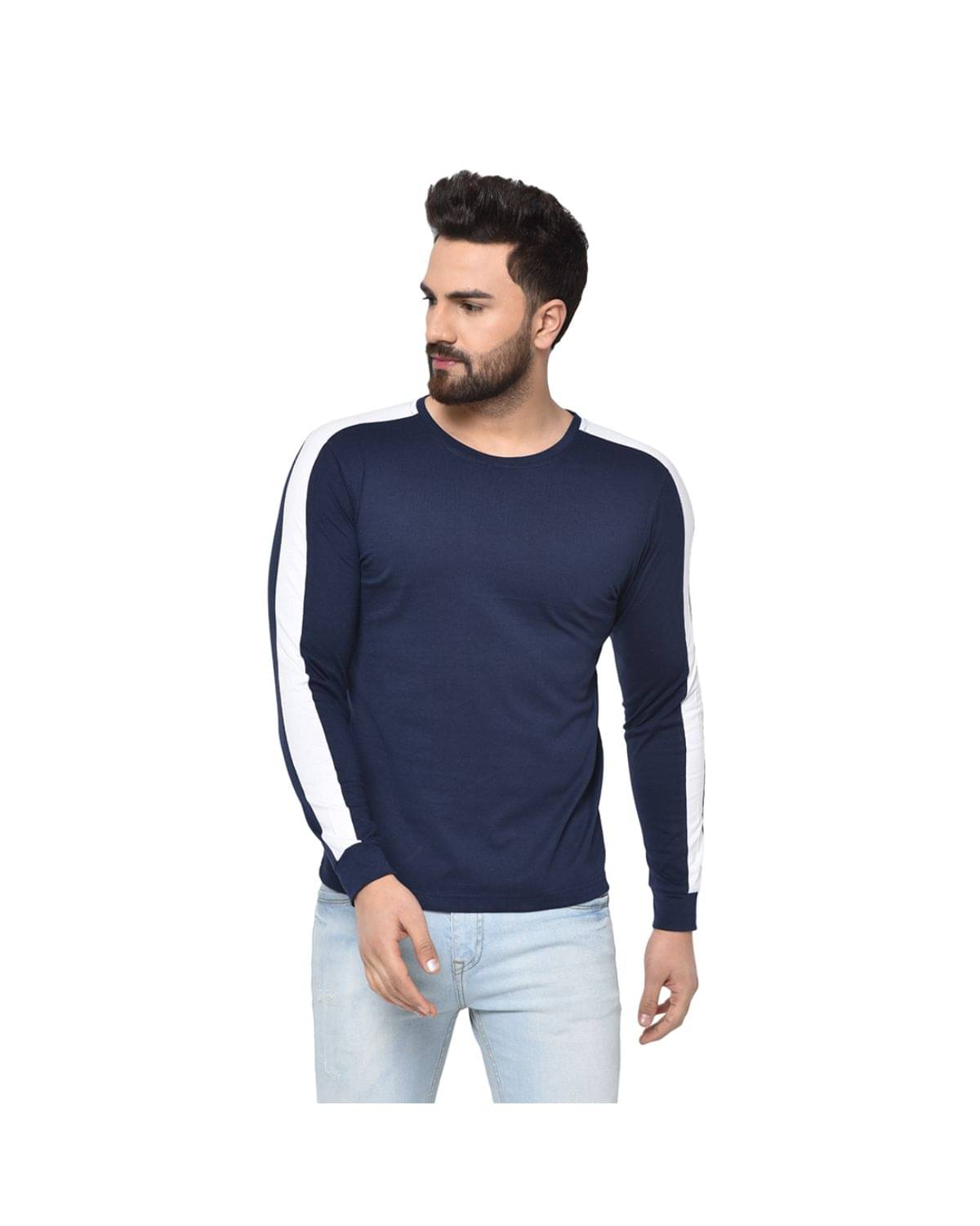 Glito Pack of 1 Cotton Blend Regular Fit Men's T-Shirt ( Navy ) Glito Pack of 1 Cotton Blend Regular Fit Men's T-Shirt ( Navy )