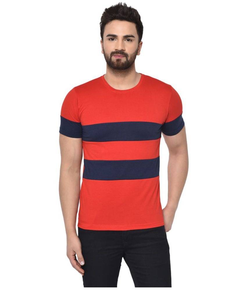 Glito Pack of 1 Cotton Blend Regular Fit Men's T-Shirt ( Red ) Glito Pack of 1 Cotton Blend Regular Fit Men's T-Shirt ( Red )