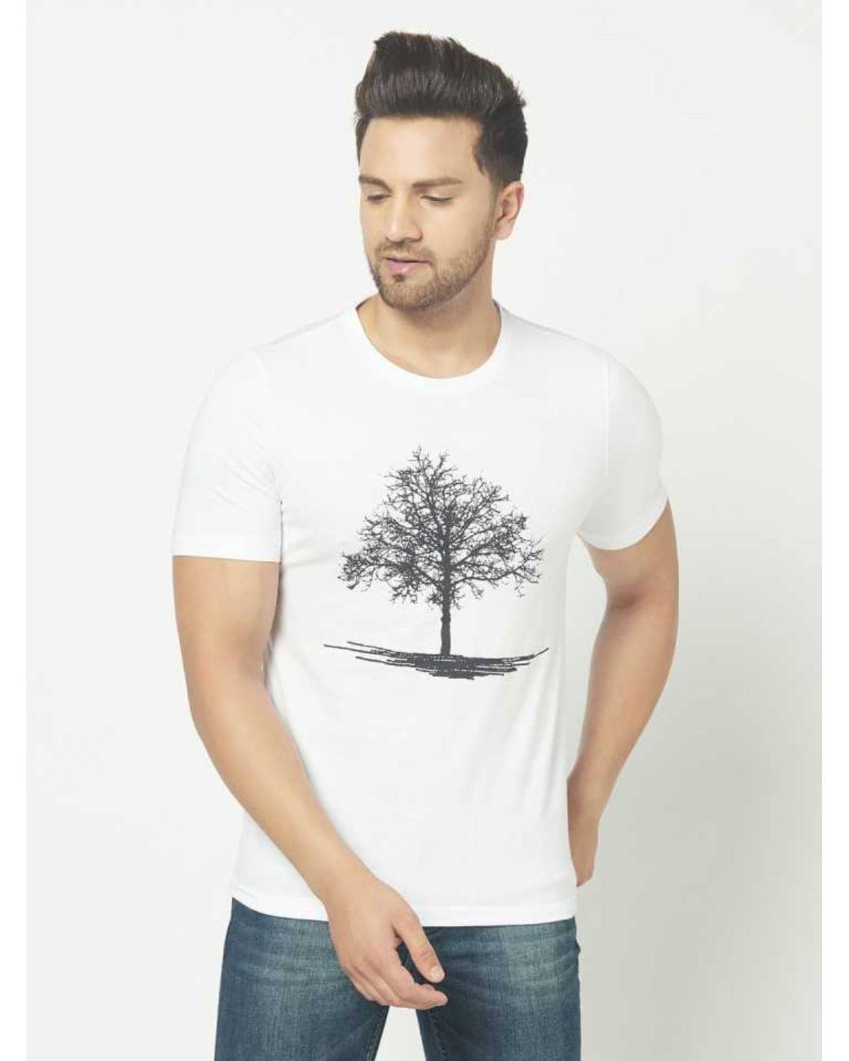     			Glito Pack of 1 Cotton Blend Regular Fit Men's T-Shirt ( White )