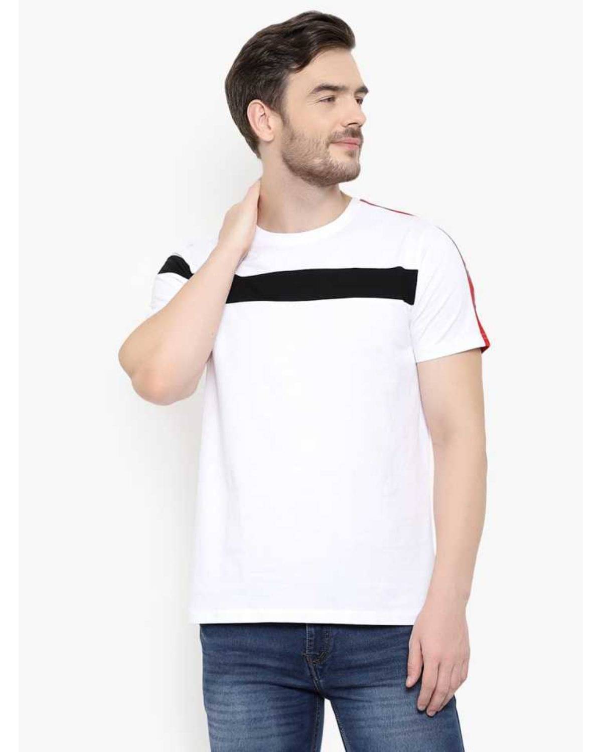     			Glito Pack of 1 Cotton Blend Regular Fit Men's T-Shirt ( White )