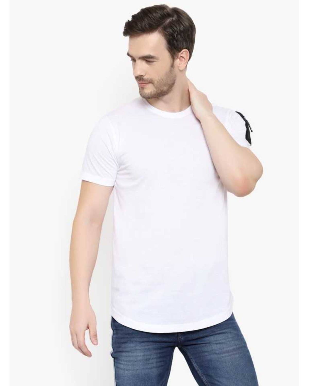 Glito Pack of 1 Cotton Blend Regular Fit Men's T-Shirt ( White )     			Glito Pack of 1 Cotton Blend Regular Fit Men's T-Shirt ( White )