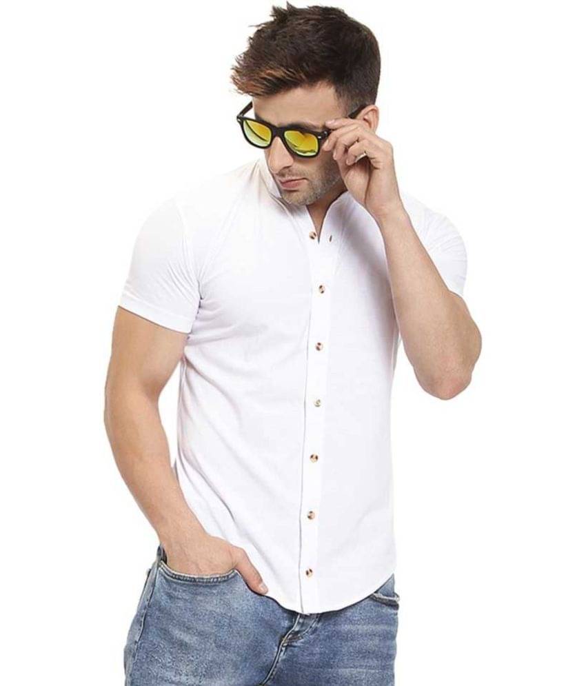     			Glito - White Cotton Blend Regular Fit Men's Casual Shirt ( Pack of 1 )