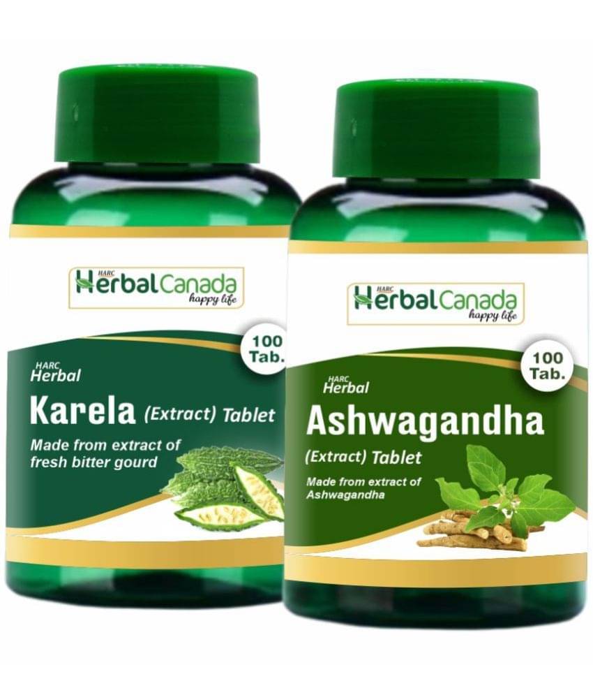     			Herbal Canada Karela (100 Tablets) + Ashwagandha (100 Tablets), Healthy Combo Pack