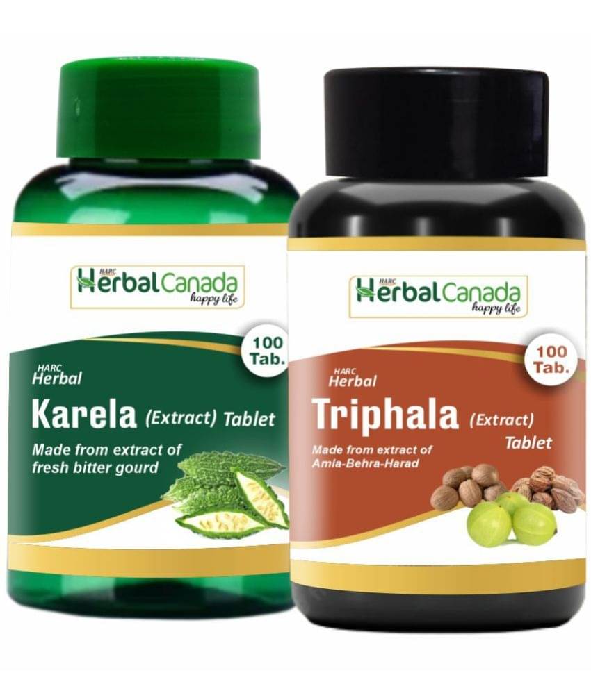     			Herbal Canada Karela (100 Tablets) + Triphala (100 Tablets), Healthy Combo Pack
