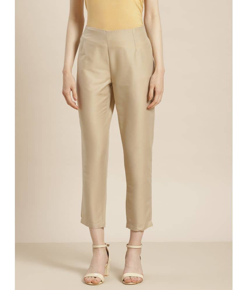 Juniper - Beige Silk Straight Women's Casual Pants ( Pack of 1 ) - Trousers | Buy online on ZillyBuy